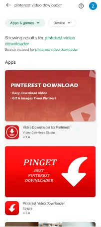 Download Video from Pinterest to Gallery Via Application