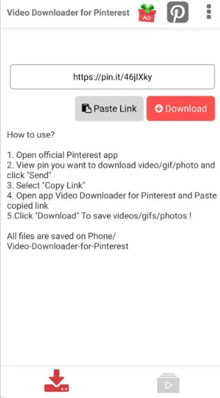 Download Video from Pinterest to Gallery